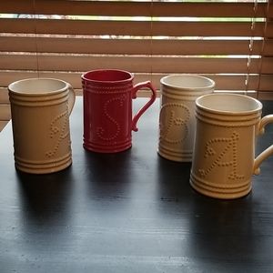 Set of Food Network Fontinella Monogram 16 oz mugs